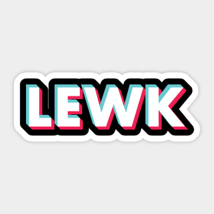 lewk glitch white Sticker